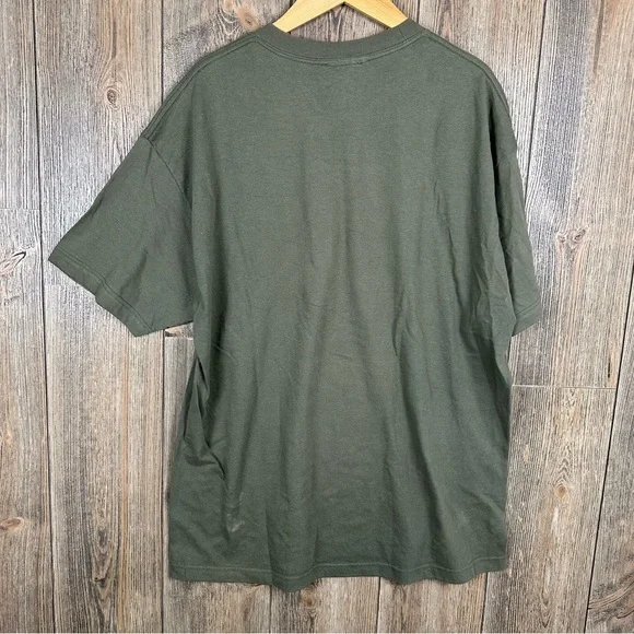 Vintage 3 Star UK Rock Out Funny Tee Chicken Adult Size XL Green - Picture 4 of 8